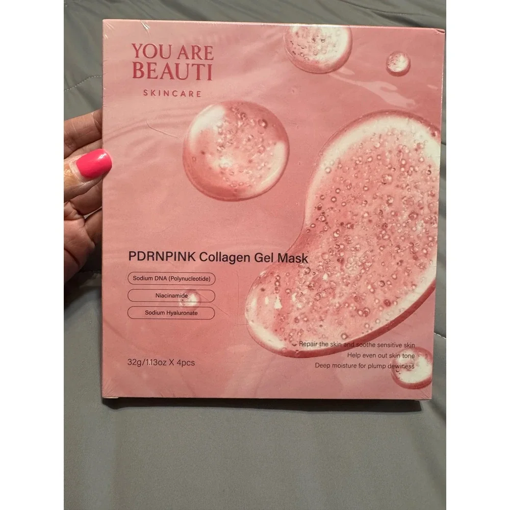 YOU ARE BEAUTI PDRNPINK Collagen Gel Mask 4pcs Sodium DNA Niacinamide Skincare